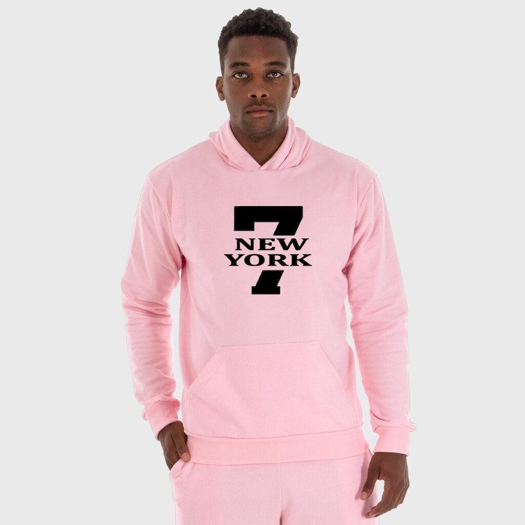 Moletom Canguru Masculino 7 New York com Capuz e Bolso