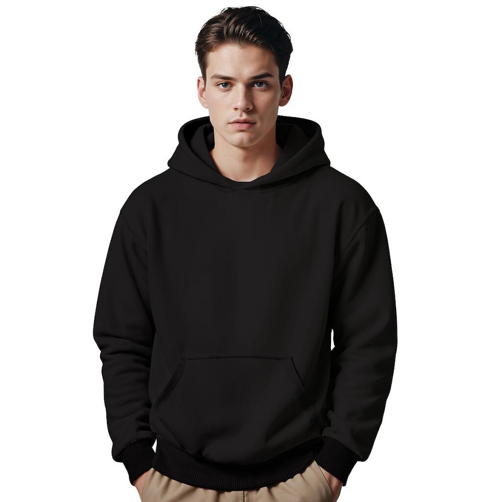 Moletom Canguru Masculino Algodão Capuz Bolso Frontal Casual