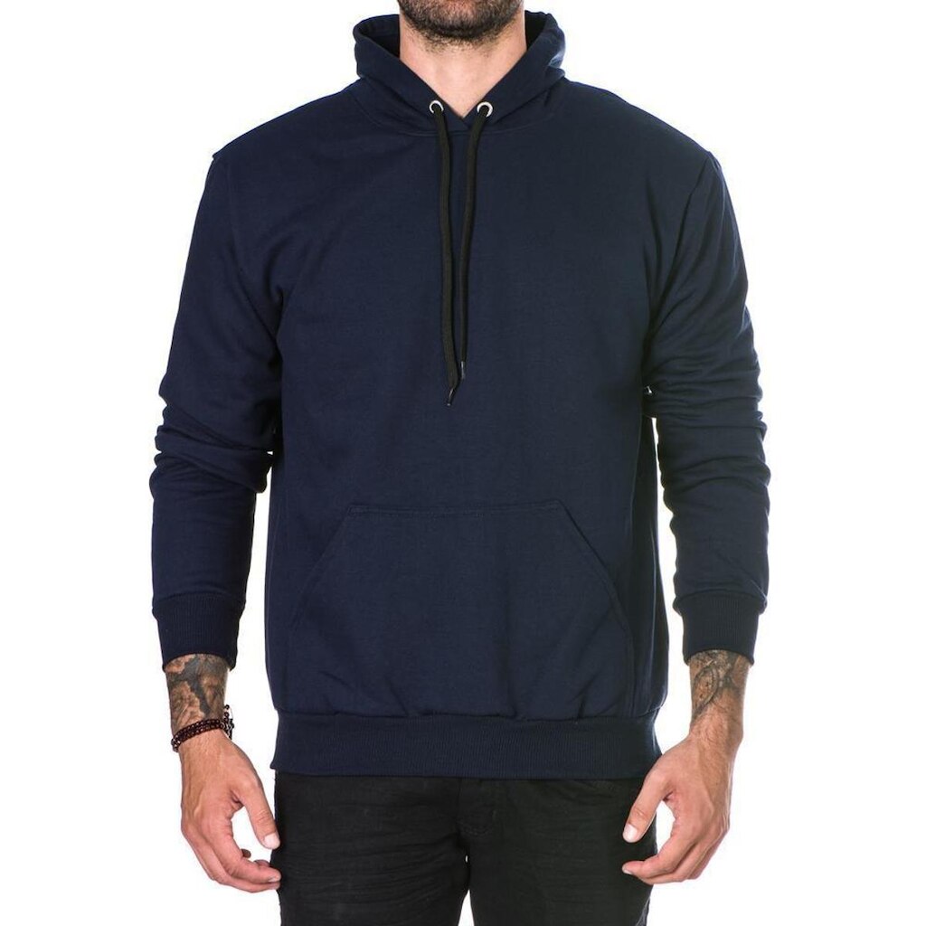 Moletom Canguru Masculino Algodão Liso Capuz Estilo Conforto
