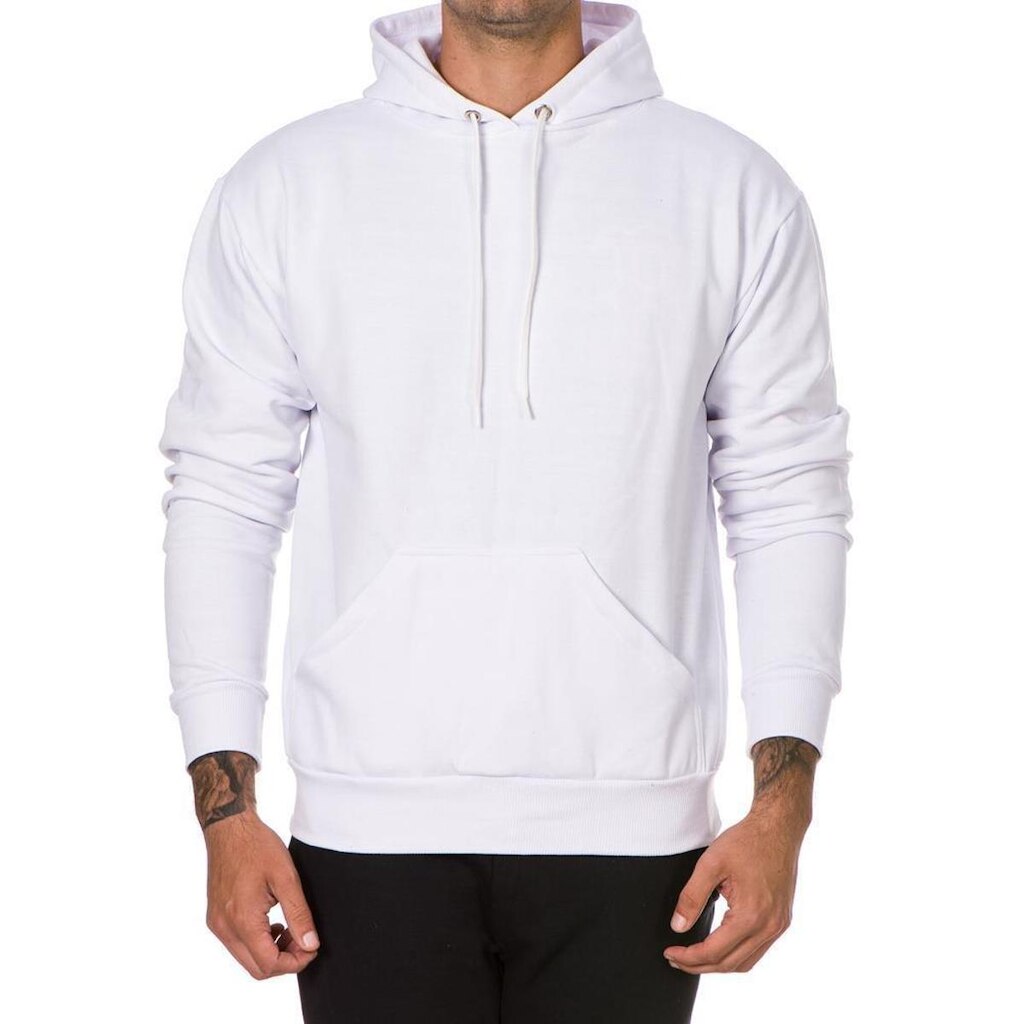 Moletom Canguru Masculino Algodão Liso Capuz Estilo Conforto