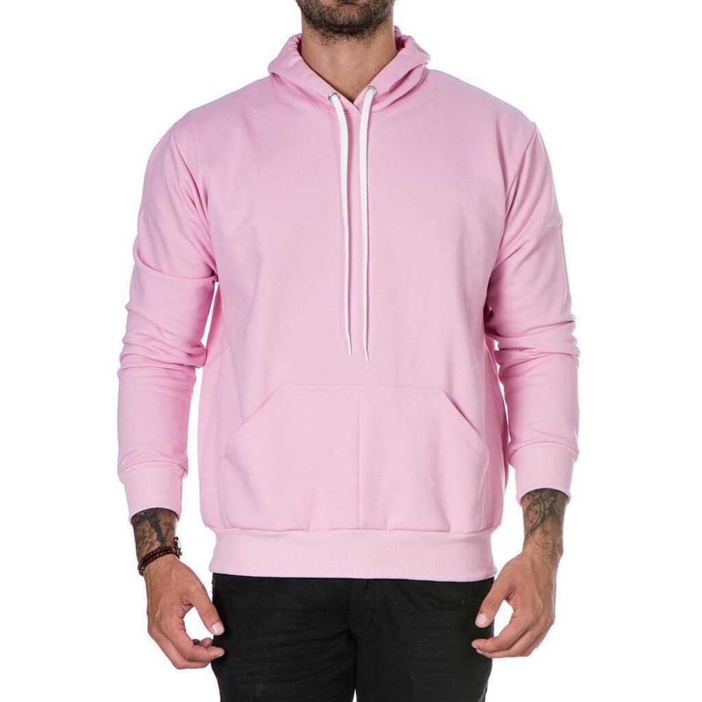 Moletom Canguru Masculino Algodão Liso Capuz Estilo Conforto