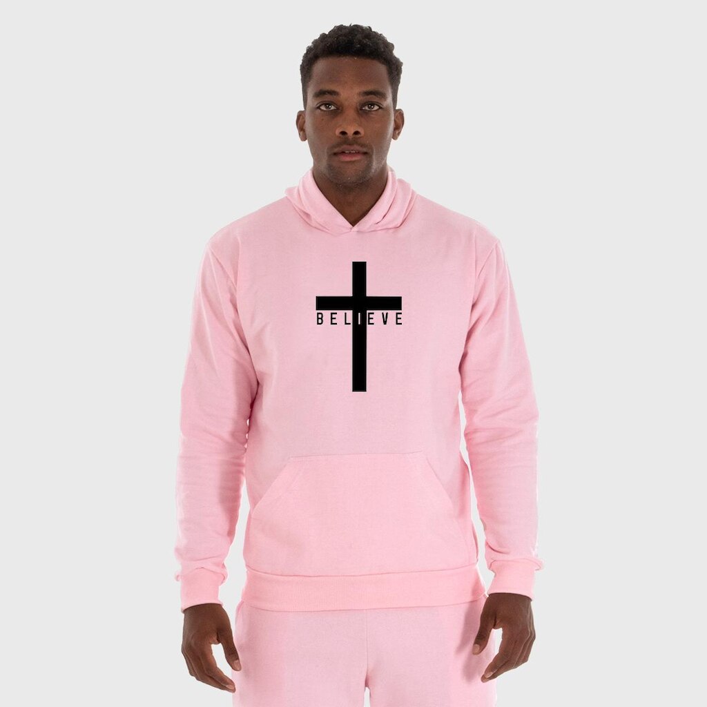 Moletom Canguru Masculino Believe com Capuz e Bolso