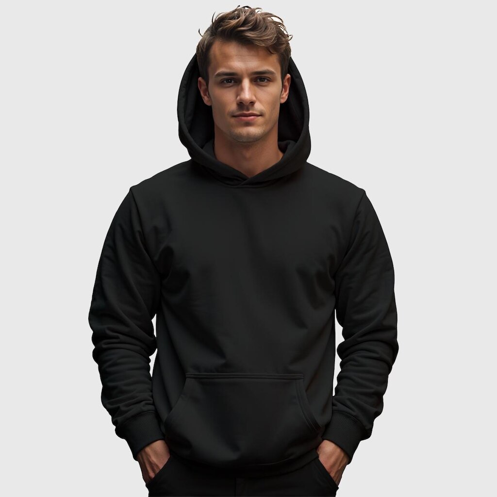 Moletom Canguru Masculino Benellys Liso com Capuz e Bolso