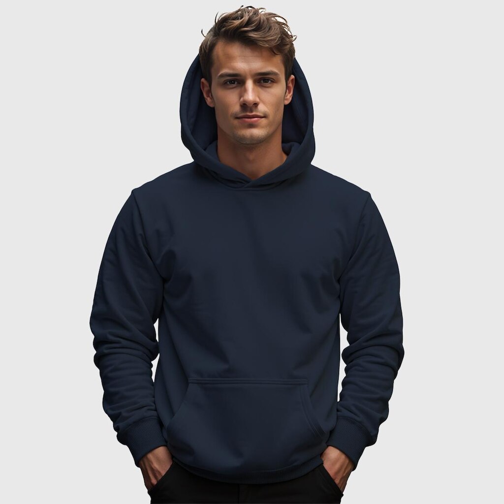 Moletom Canguru Masculino Benellys Liso com Capuz e Bolso