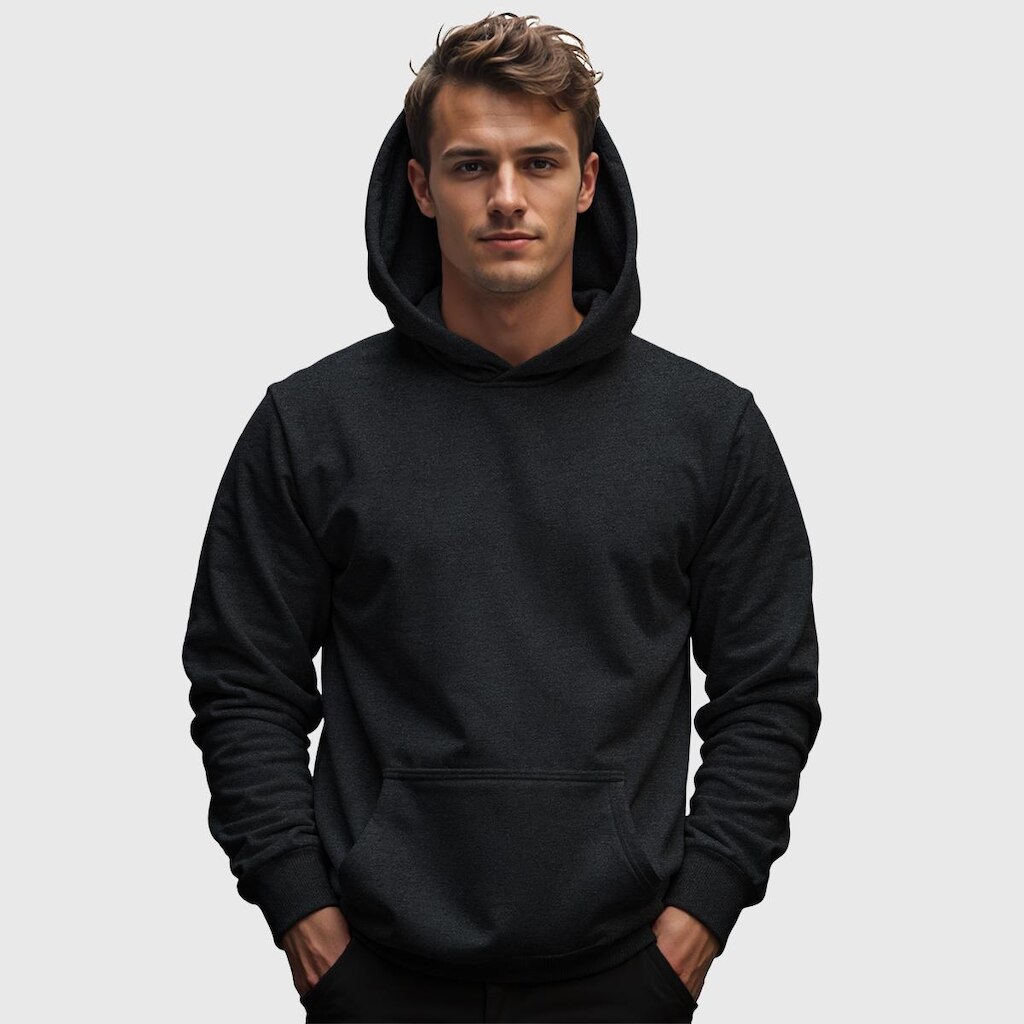 Moletom Canguru Masculino Benellys Liso com Capuz e Bolso
