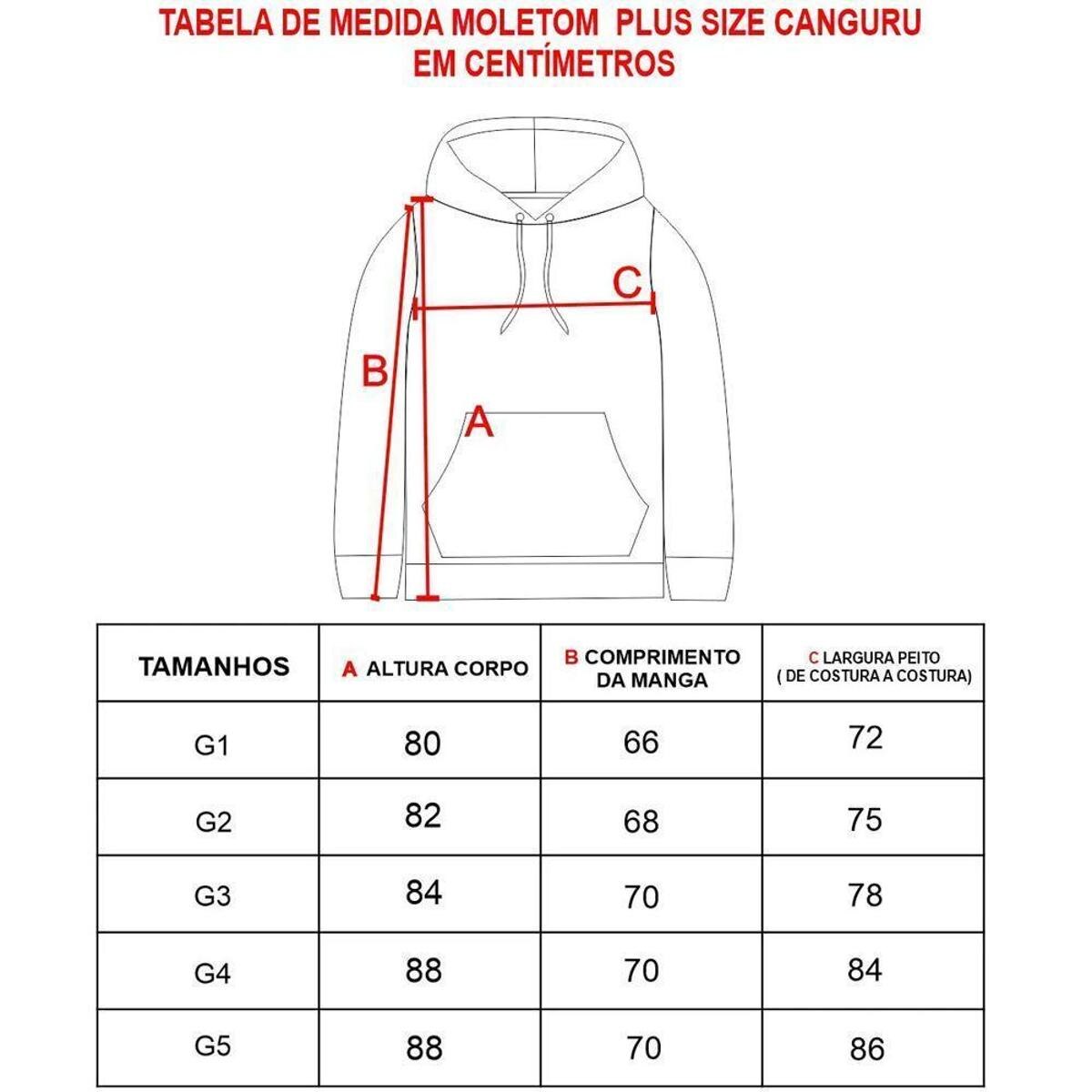 Moletom Canguru Plus Size Flanelado Masculino Extra Grande Capuz e ...