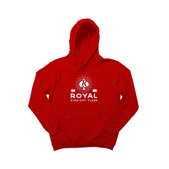 Moletom Canguru Unissex Estampado com Capuz - Vermelho