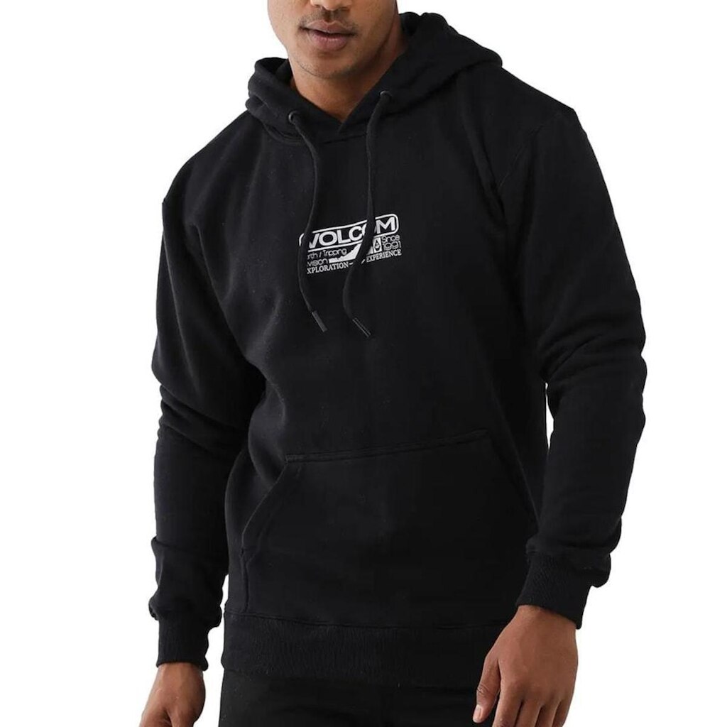 Moletom Canguru Volcom Out There Preto