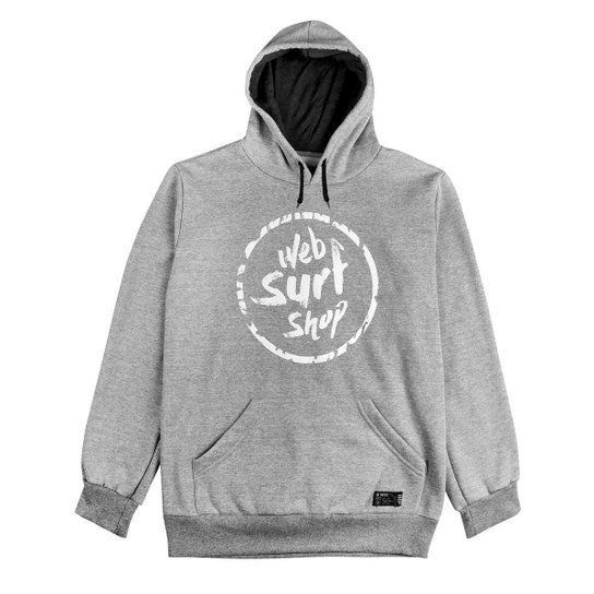 Moletom Canguru Wss Ink Web Cinza - Cinza