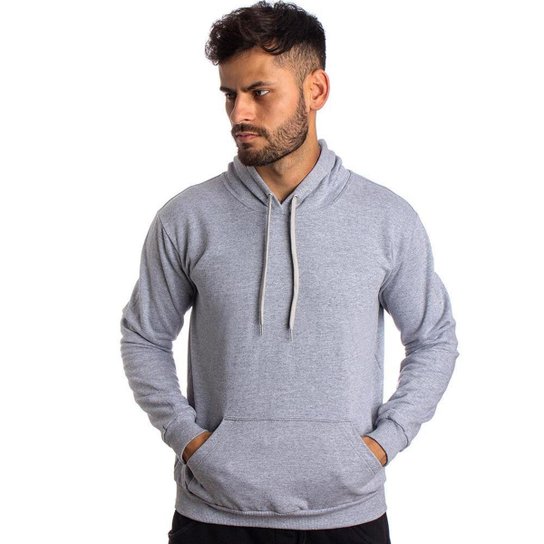 Moletom Capuz Bolso Canguru - Cinza
