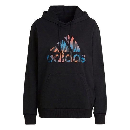 Moletom Capuz Estampado Tiger Adidas - Preto Menor preço em Moletom Capuz Estampado Tiger Adidas - Preto