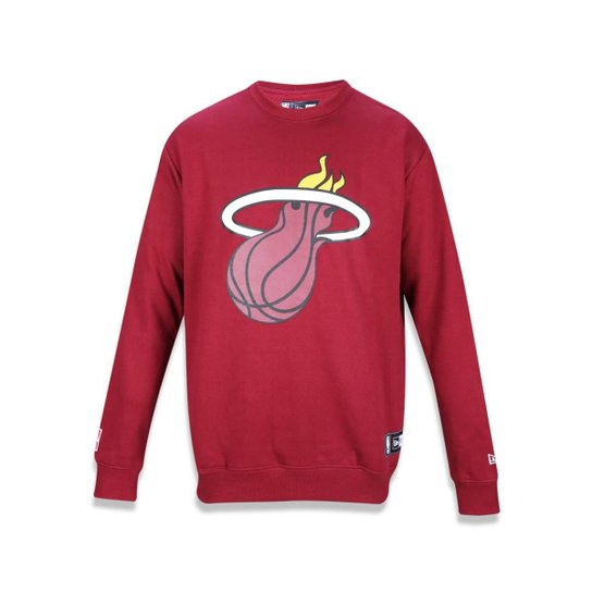 MOLETOM CARECA MIAMI HEAT NBA VERMELHO ESCURO NEW ERA Vermelho