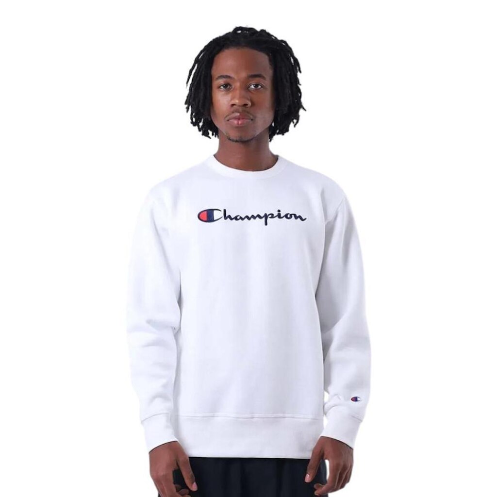 Moletom Champion Crewneck Athletic Mini Script Dark Caqui