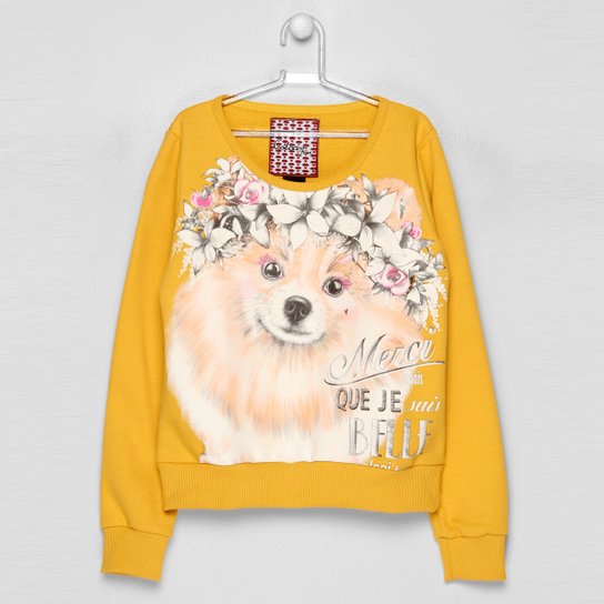 Moletom Colcci Fun Cachorro Amarelo Netshoes