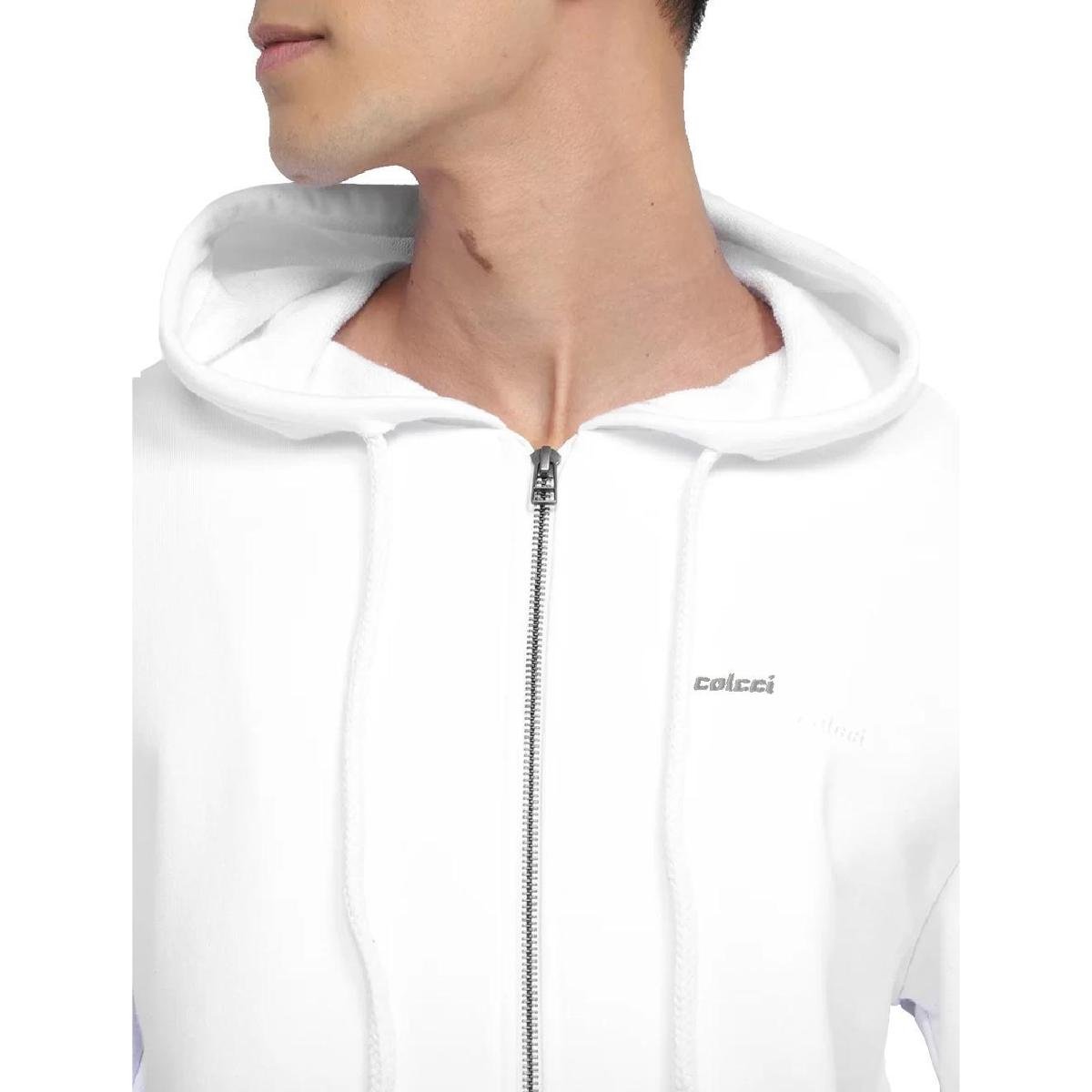 Moletom Colcci Masculino Hoodie Full-Zip Simple Logo Branco