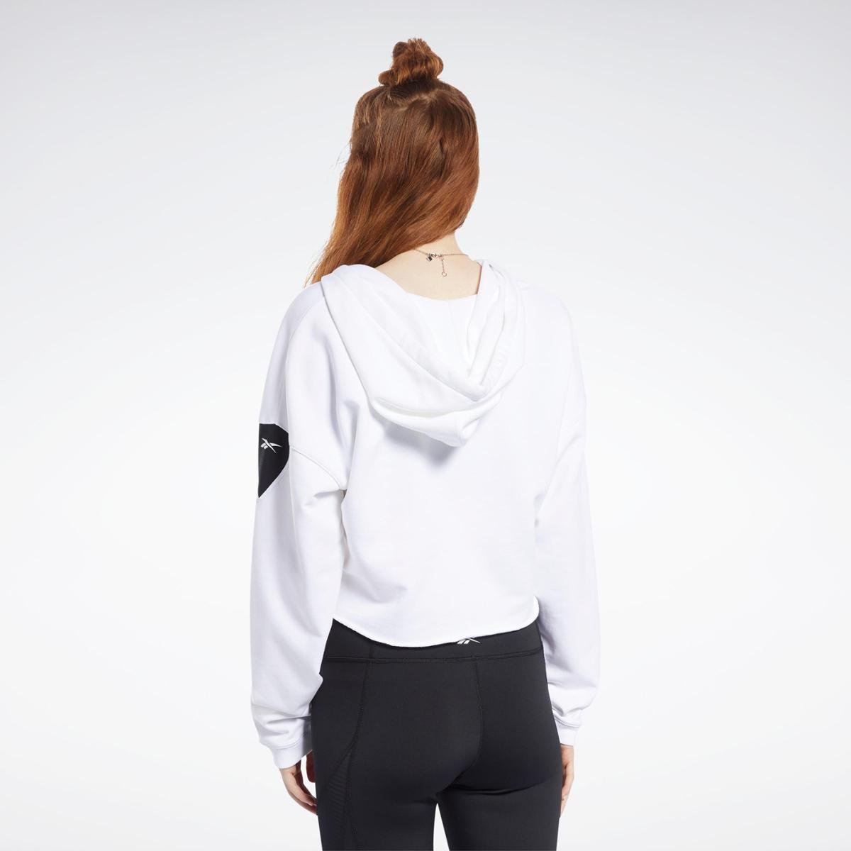 reebok crop moletom com capuz
