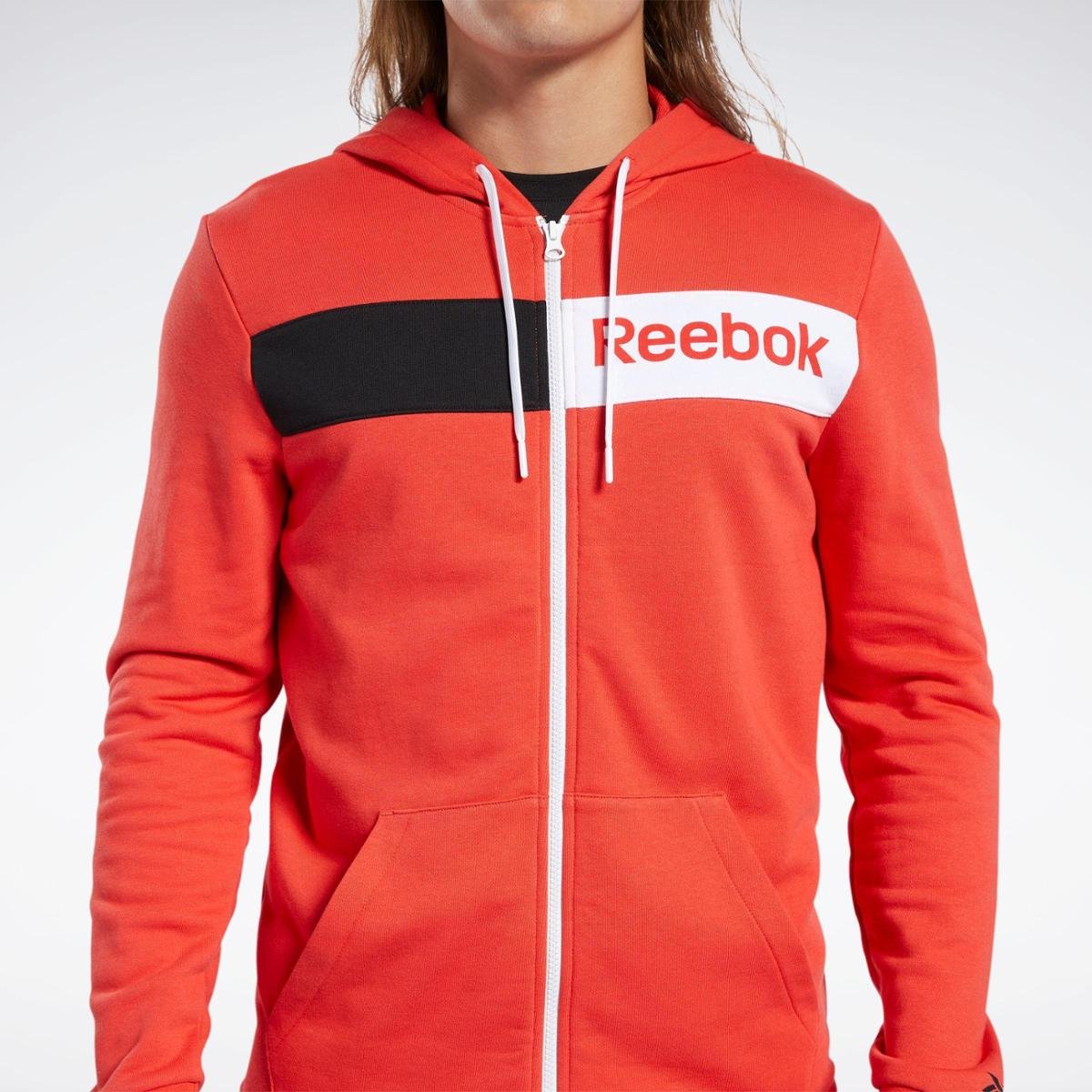 reebok orange moletom com capuz