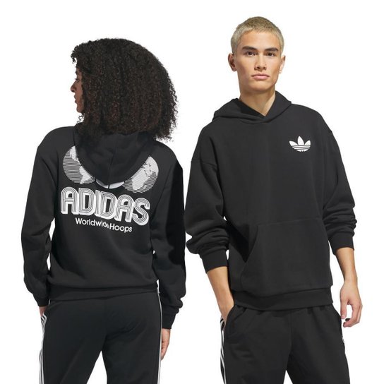 Moletom Com Capuz World Wide Hoops adidas Unissex