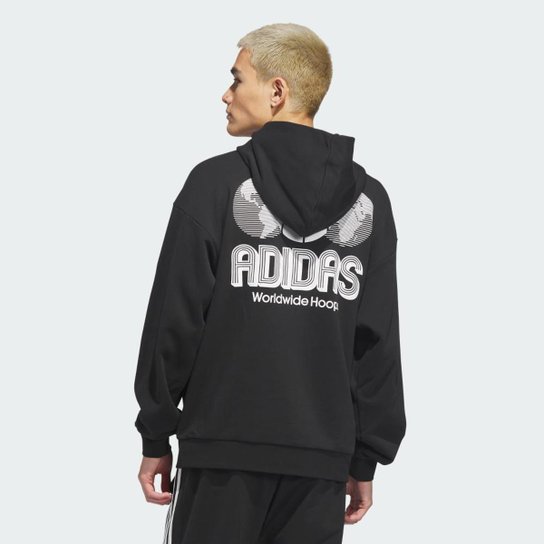 Moletom Com Capuz World Wide Hoops adidas Unissex
