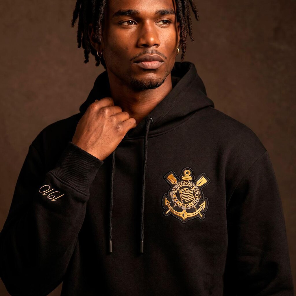 Moletom Corinthians Gold Bordado Masculino