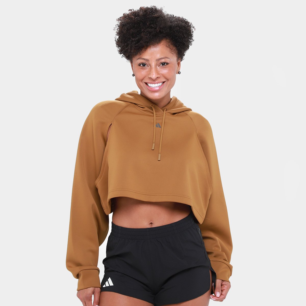 Moletom Cropped Adidas Hiit C/ Capuz Feminino Menor preço em Moletom Cropped Adidas Hiit C/ Capuz Feminino