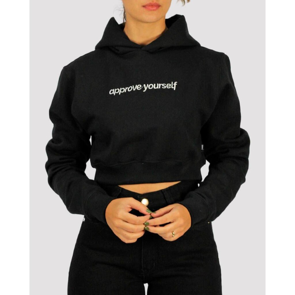 Moletom Cropped Approve Yourself - Preto