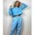 Moletom Cropped Aveloz Azul - Azul Claro