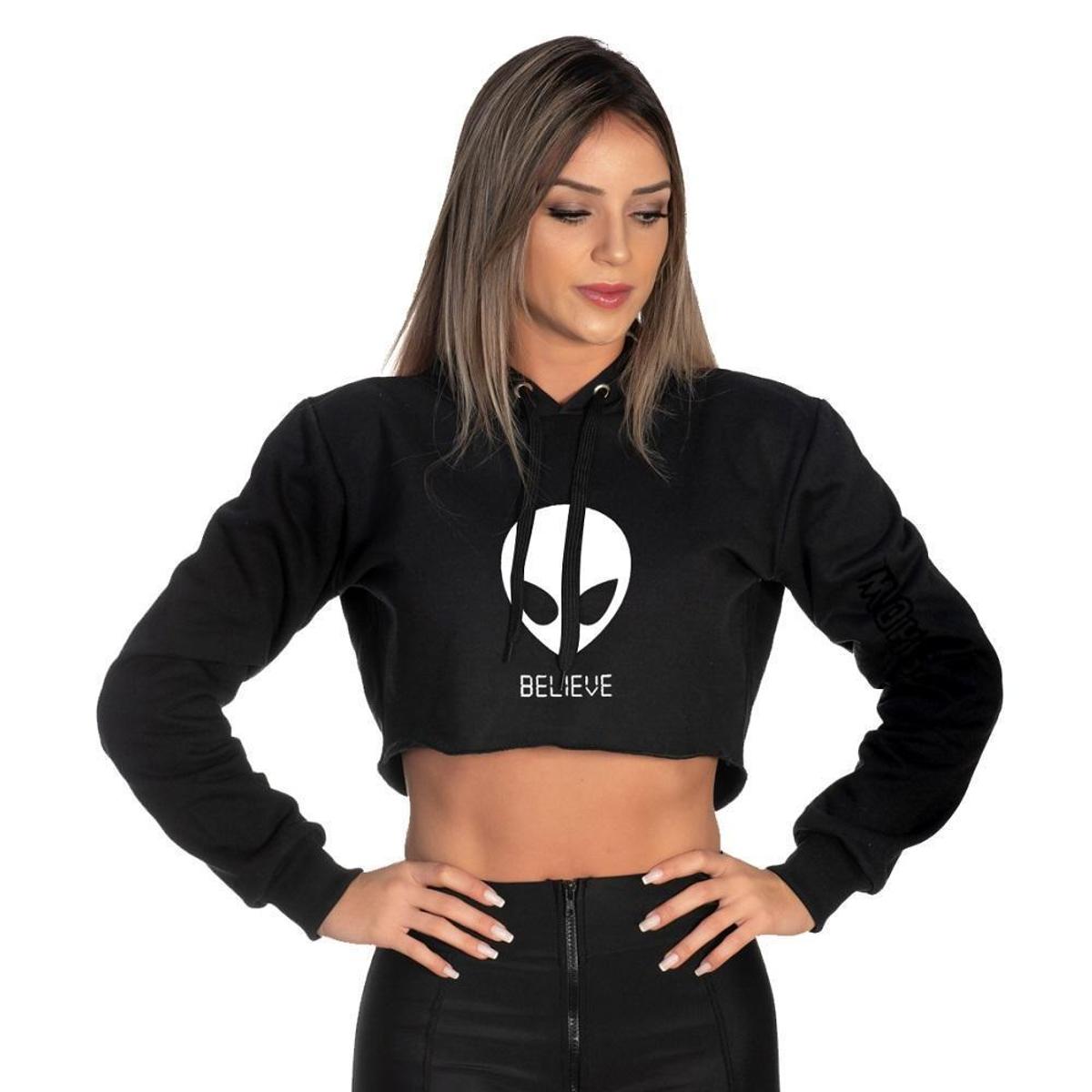 cute cropped moletom com capuzs