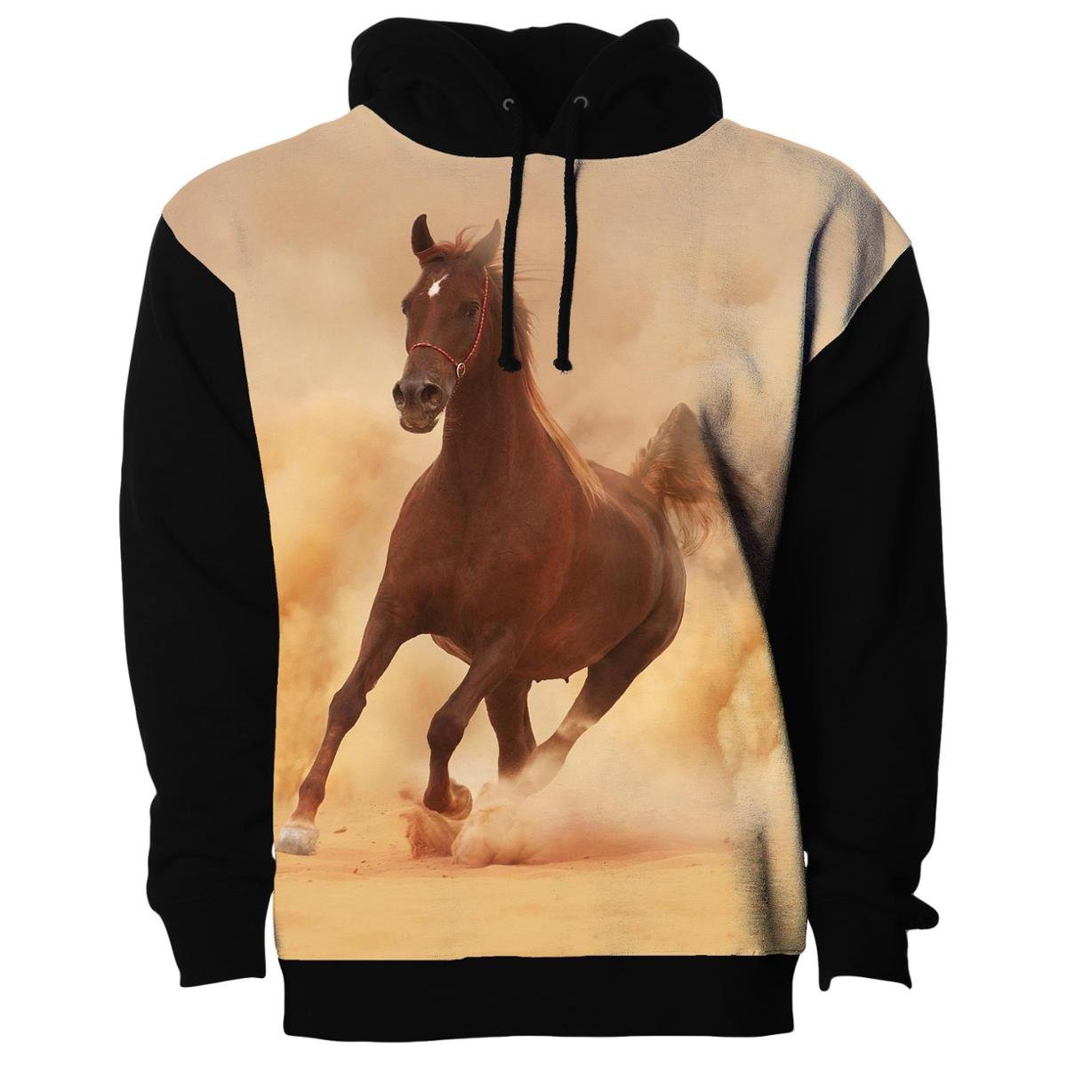 moletom com capuzs with horses on them