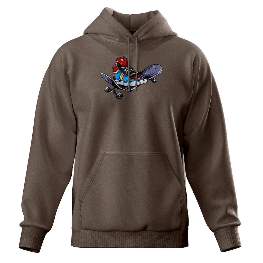 Moletom De Frio Blusa Estampada Bolso Canguru e Capuz Top