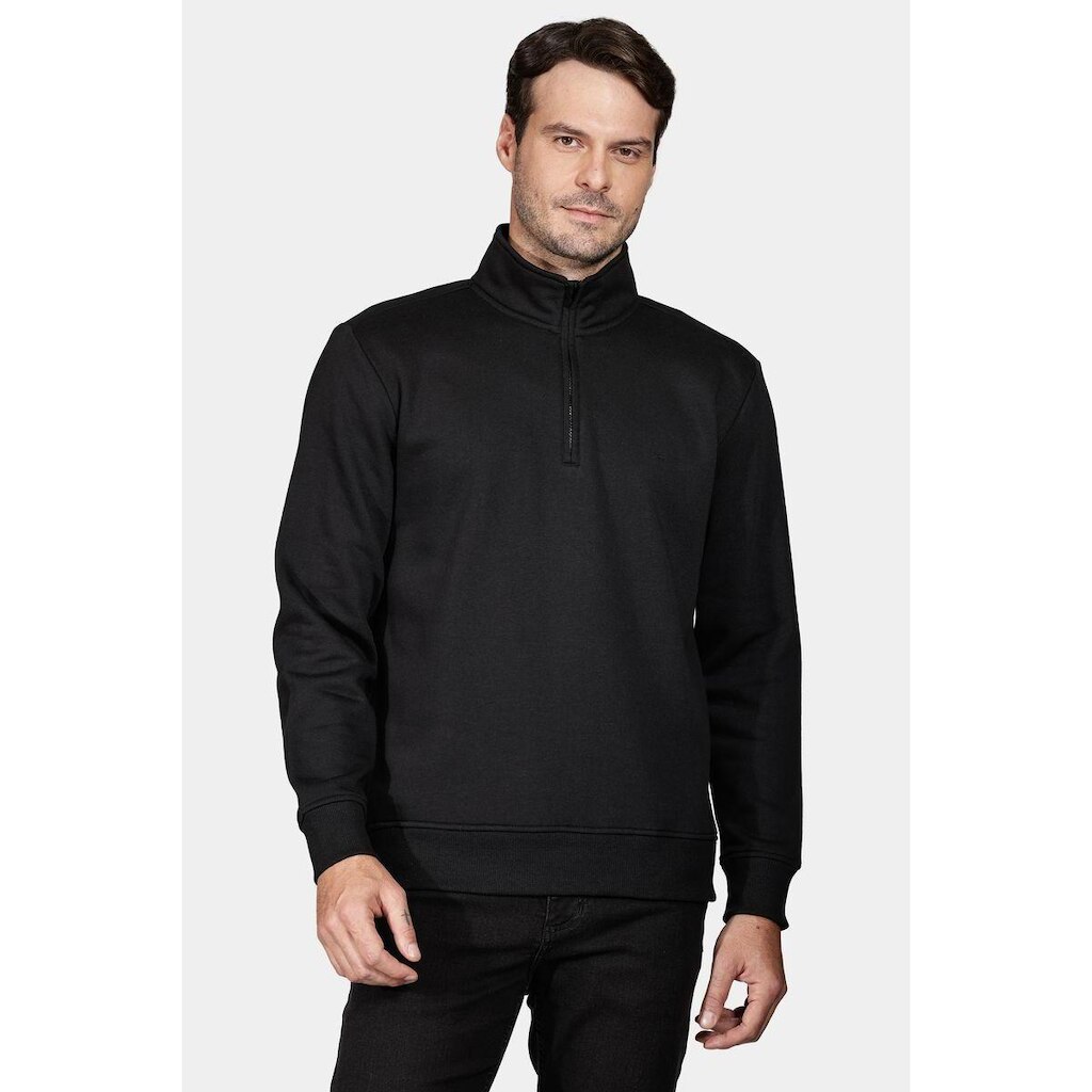 Moletom de Malha 1/2 Zíper Preto