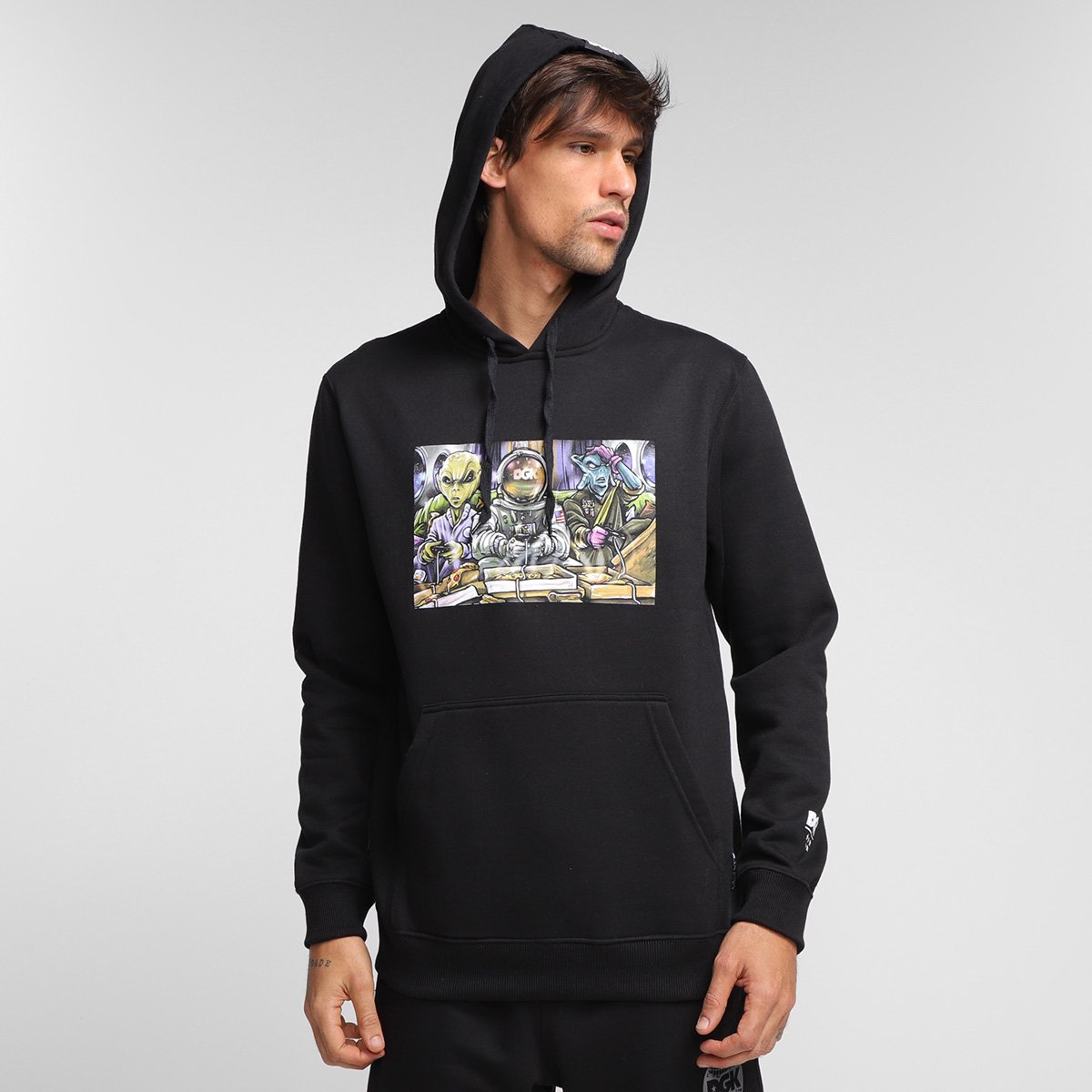 Moletom DGK Game Night Hoodie Canguru Masculino Preto Netshoes