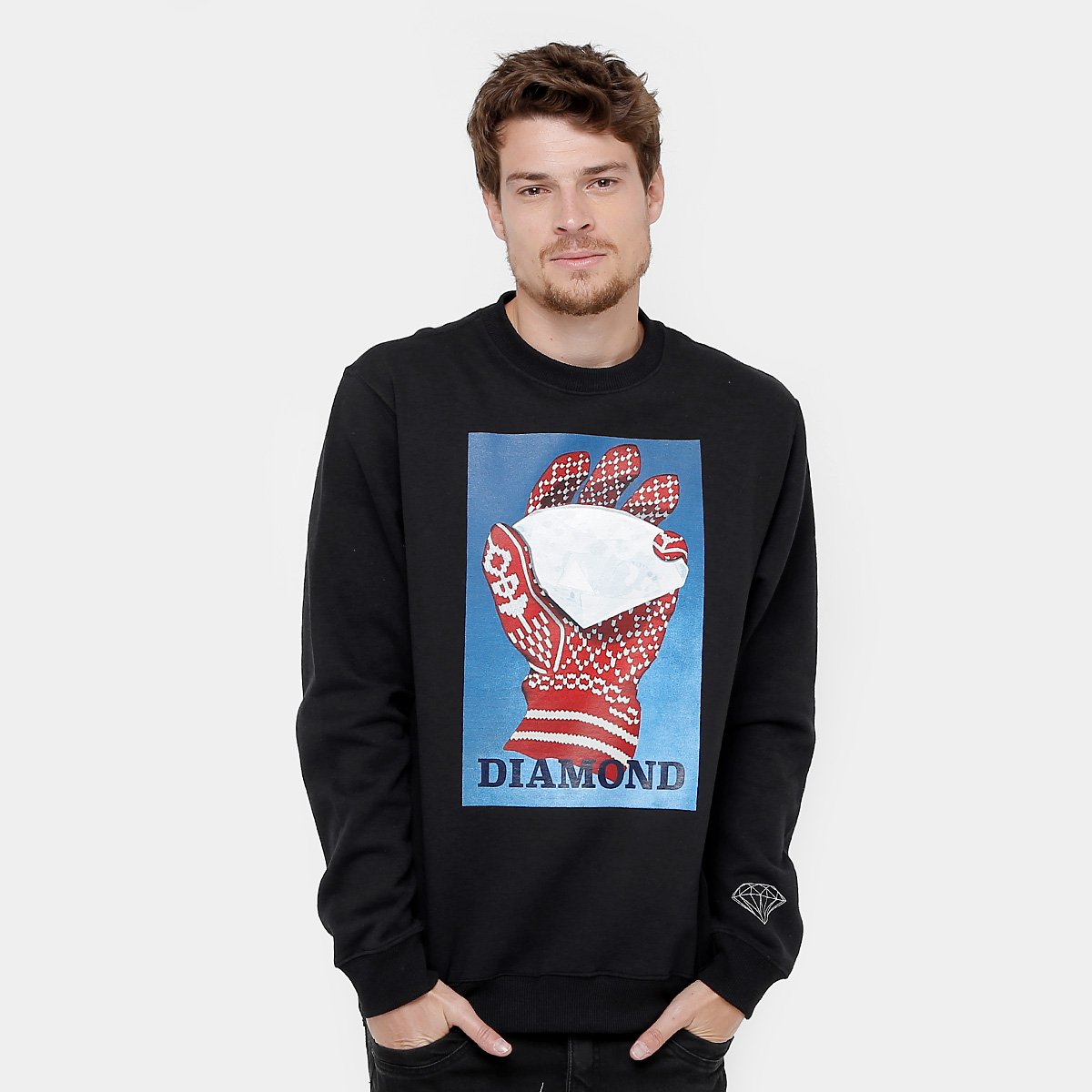diamond crew neck