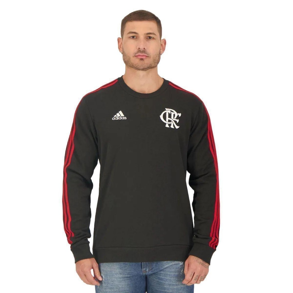 MOLETOM DNA FLAMENGO HY6248 - PRETO 2GG