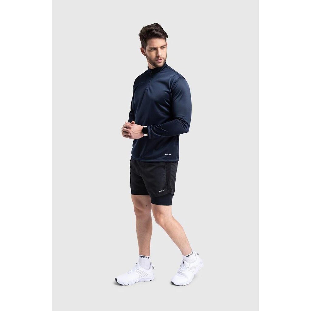 Moletom Dry Com Gola 1/4 Evolift Azul Marinho