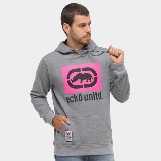 Moletom Ecko Unltd Sealed Canguru Masculino - Grafite Menor preço em Moletom Ecko Unltd Sealed Canguru Masculino - Grafite
