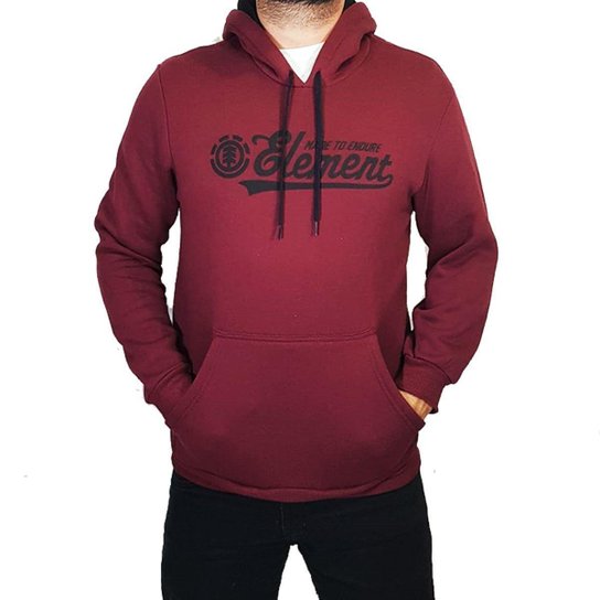 Moletom Element Escuro Endure Masculino - Vermelho Escuro