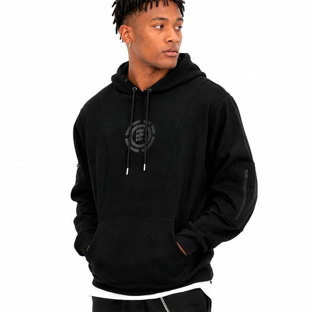 Moletom Element Fechado Center Logo Preto