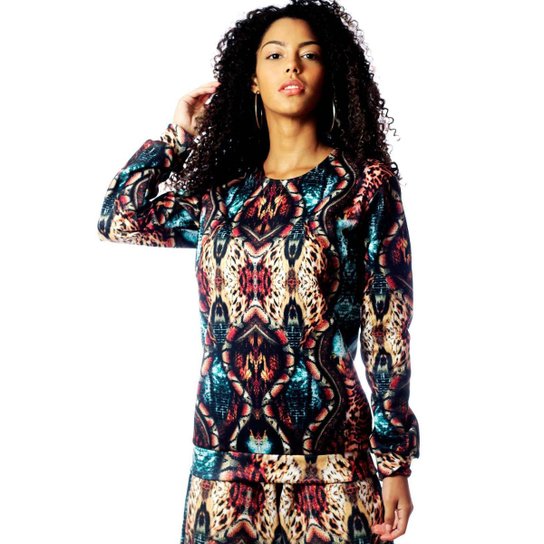 Moletom ElephunK Full Print Egito Pharaoh Feminina - Marrom