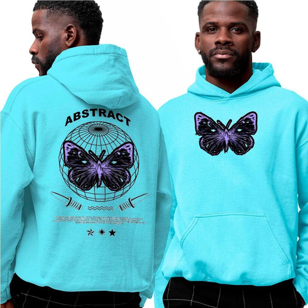 Moletom Estampado Algodão‎ Abstract Butterfly Street Purple