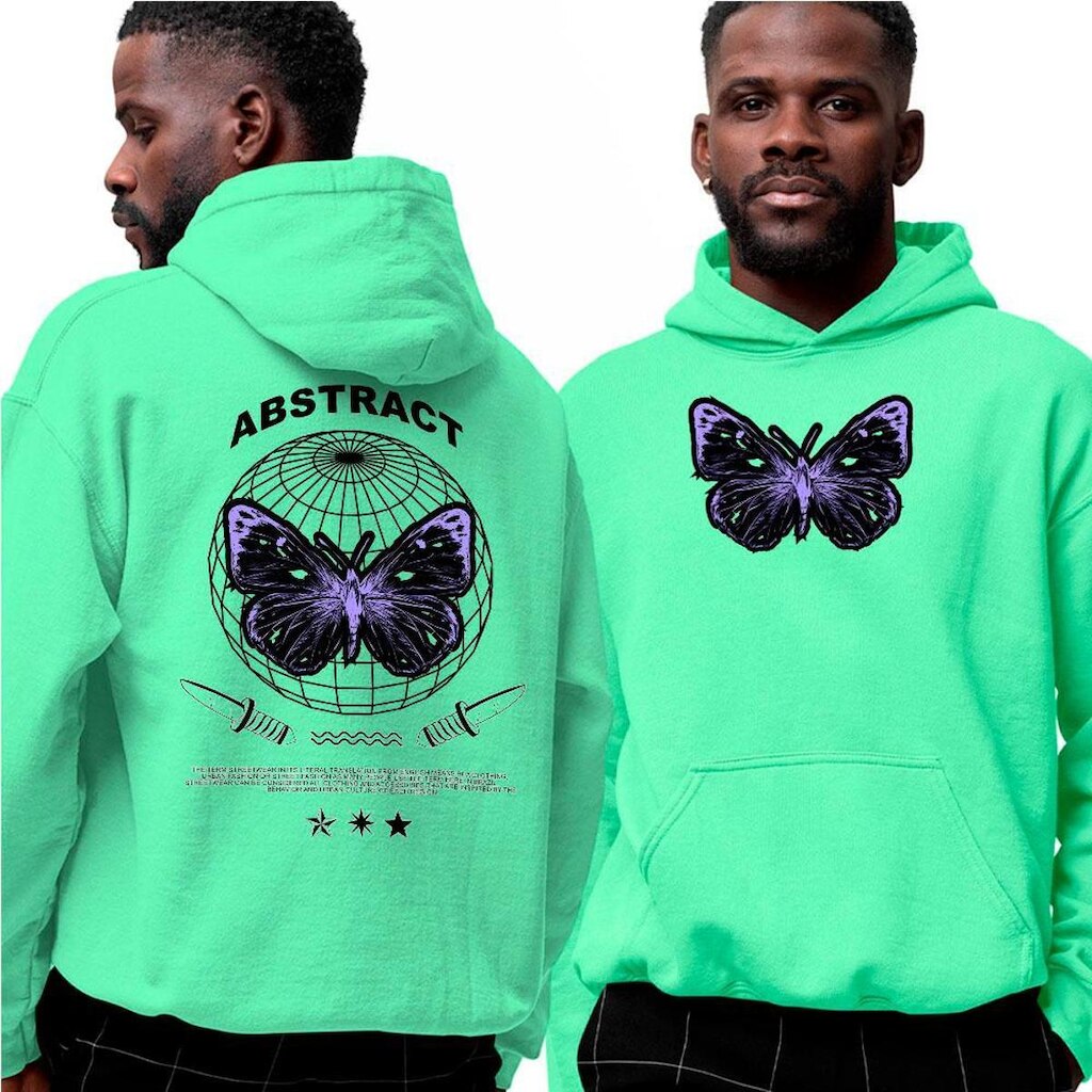Moletom Estampado Algodão‎ Abstract Butterfly Street Purple