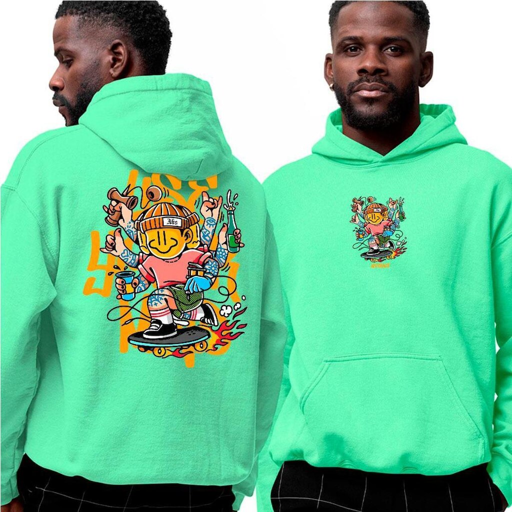 Moletom Estampado Algodão Boy And Street Style Graphite Abstract