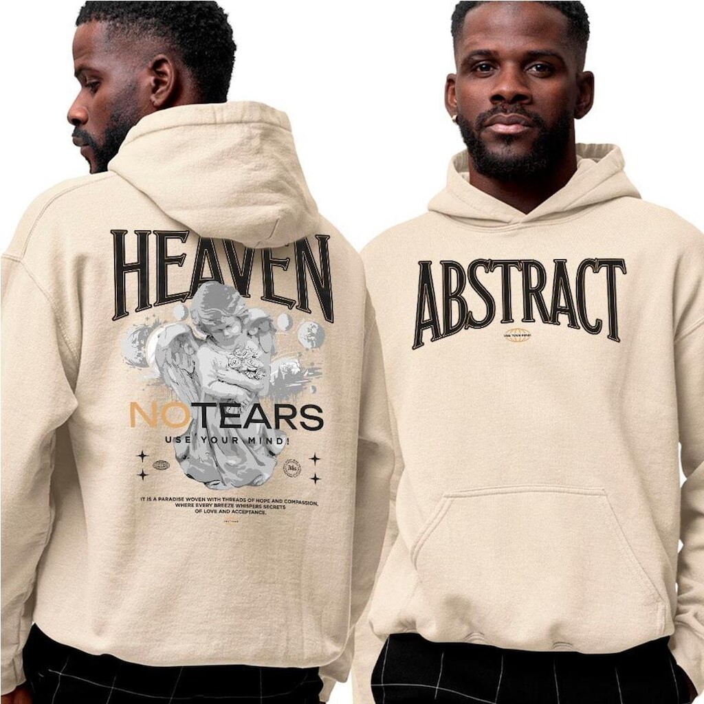Moletom Estampado Algodão‎ Heaven Angel No Tears Abstract