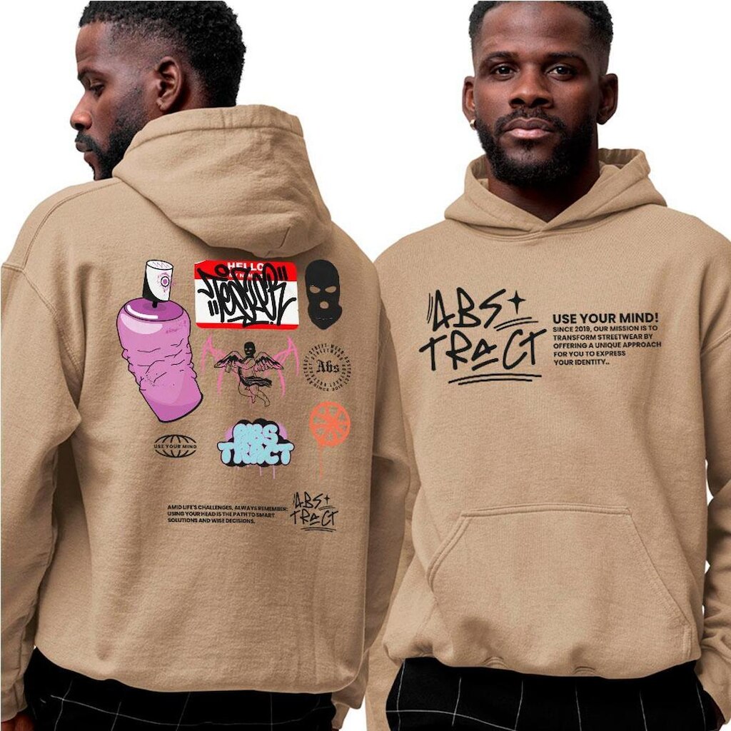 Moletom Estampado Algodão‎ Style Street Abstract Amid Life