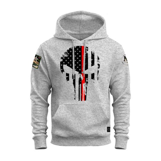 Moletom Estampado Premium Algodão Canguru Caveira Black - Cinza é boa?