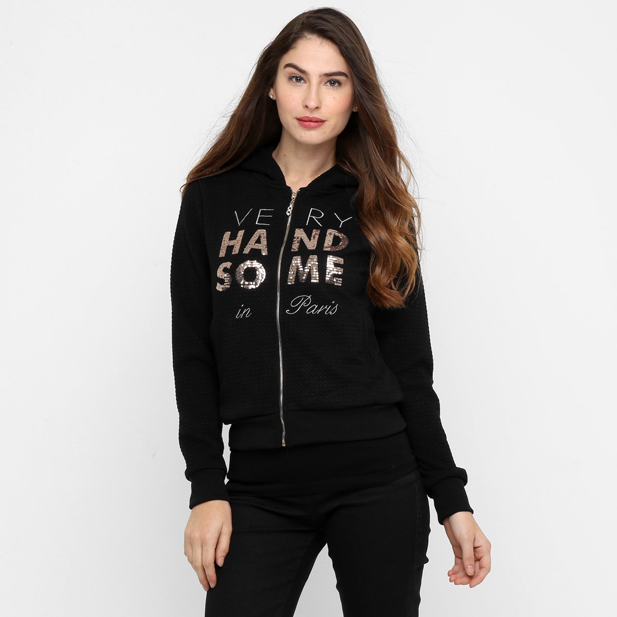 womens designer black moletom com capuz