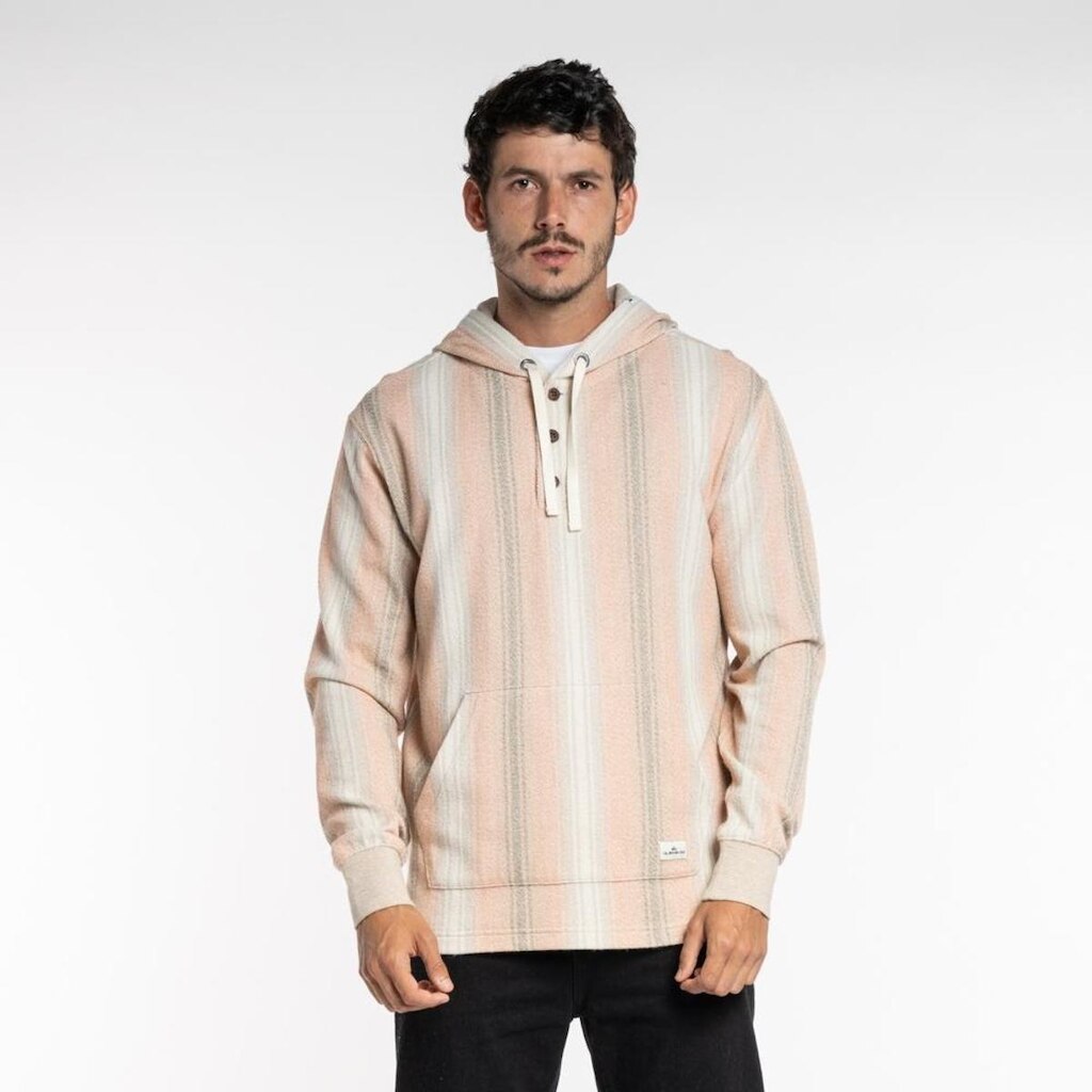 MOLETOM FECH BAJA HENLEY - PRALINE BAJA STRIPE - M
