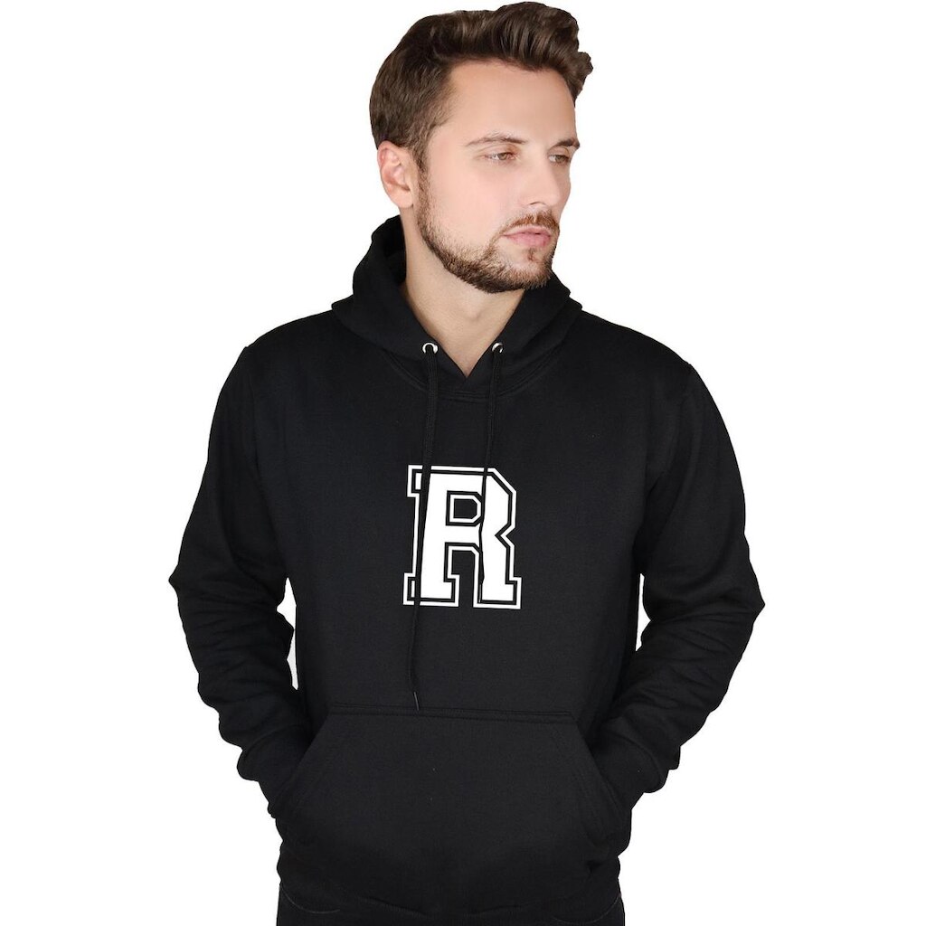 MOLETOM FECHADO SUFFIX CANGURU COM BOLSO E CAPUZ LETRA R