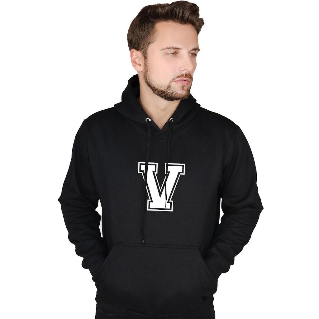 MOLETOM FECHADO SUFFIX CANGURU COM BOLSO E CAPUZ LETRA V