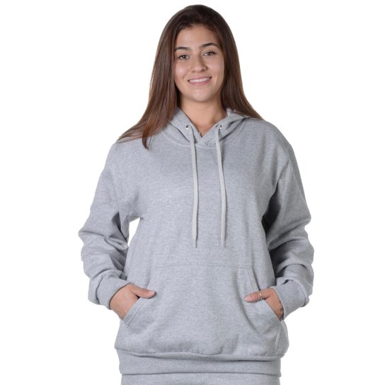 Moletom Fechado Suffix Canguru Com Bolso Feminino